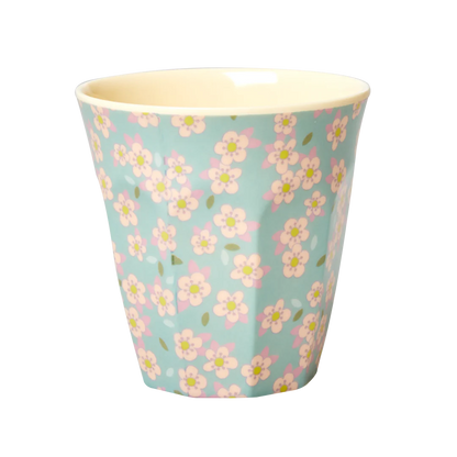 Medium Tumbler - Blue - Small Flower Print