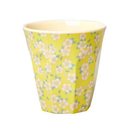 Medium Tumbler - Yellow - Small Flower Print