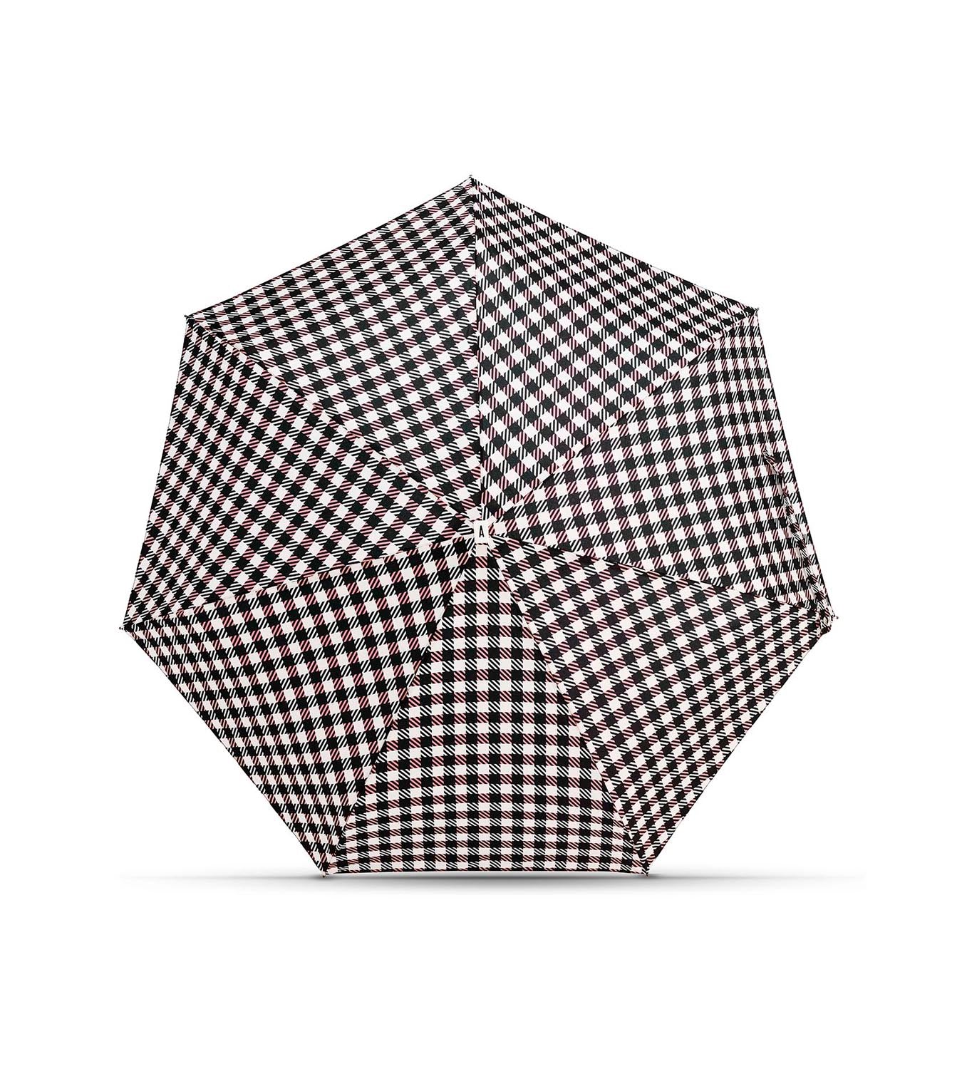 Mini Parapluie Carreaux Vichy Noir & Rose – Anatole