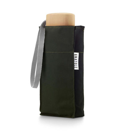 Mini-parapluie bicolore Kaki/Noir – ANATOLE