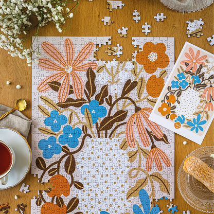 500 piece puzzle Myosotis &amp; Nasturtium
