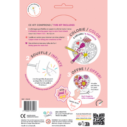Coloriages gonflables - Cœurs