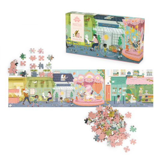 Puzzle panoramique 350 pièces – 10 Rue des Lilas – Les Parisiennes