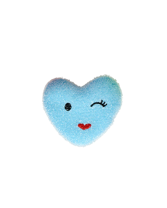 Éponge Coeur Polyester - Bleu