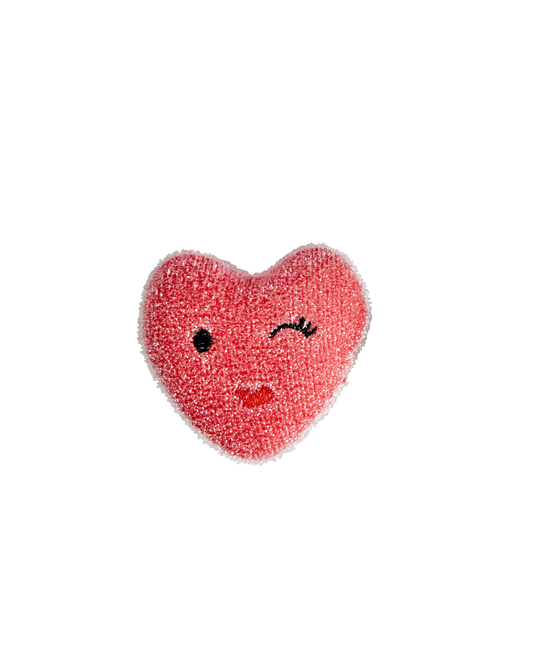 Éponge Coeur Polyester - Rouge