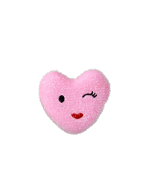 Éponge Coeur Polyester - Rose