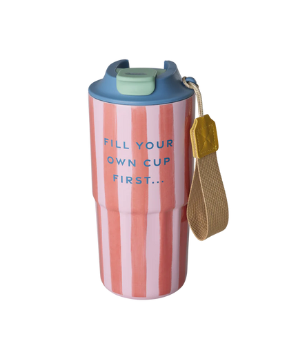 Inox Gobelet thermos Rose Organic Stripes Print