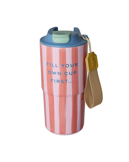 Inox Gobelet thermos Rose Organic Stripes Print