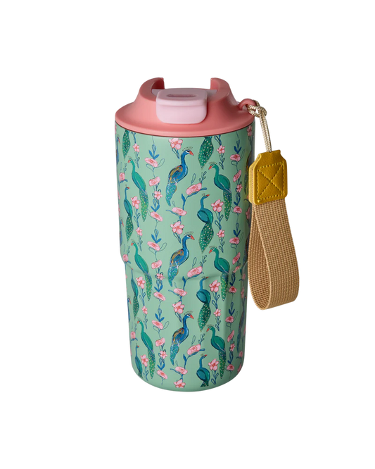 Inox Gobelet thermos Vert Peacock Power print