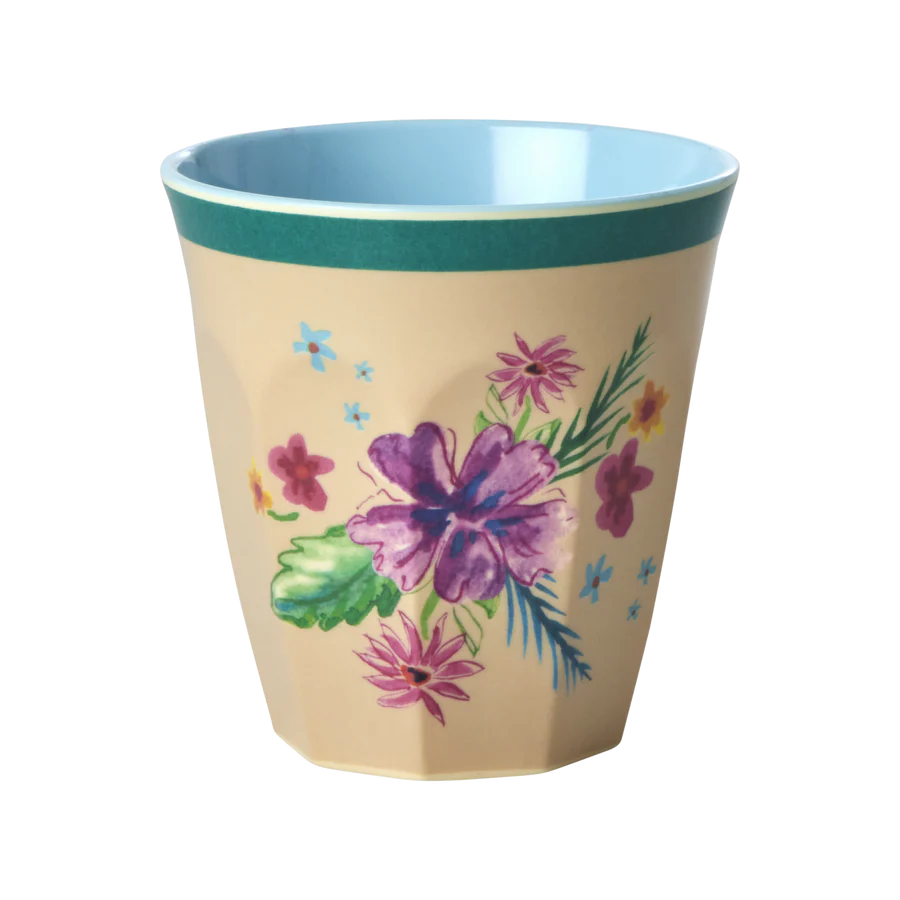 Gobelet médium - crème - Arda bloom print