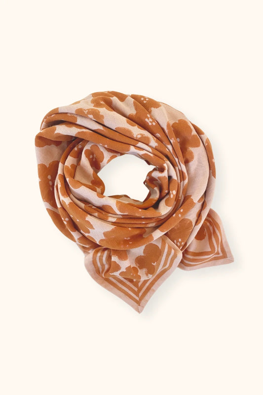 Grand foulard - Latika "Flora Bold" Orange