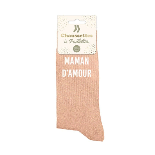 Chaussettes à paillettes MAMAN D'AMOUR