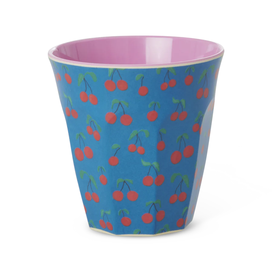 Gobelet médium - bleu - cherry love print