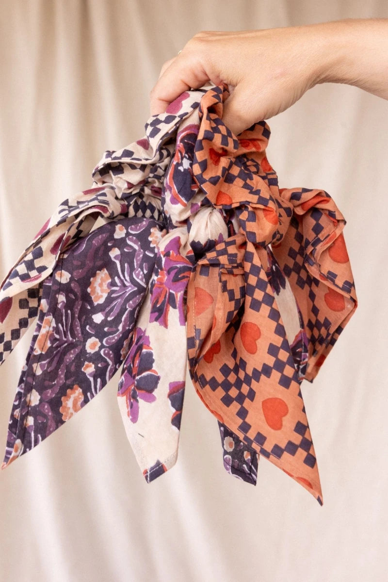 Chouchou foulard Cactus Navy