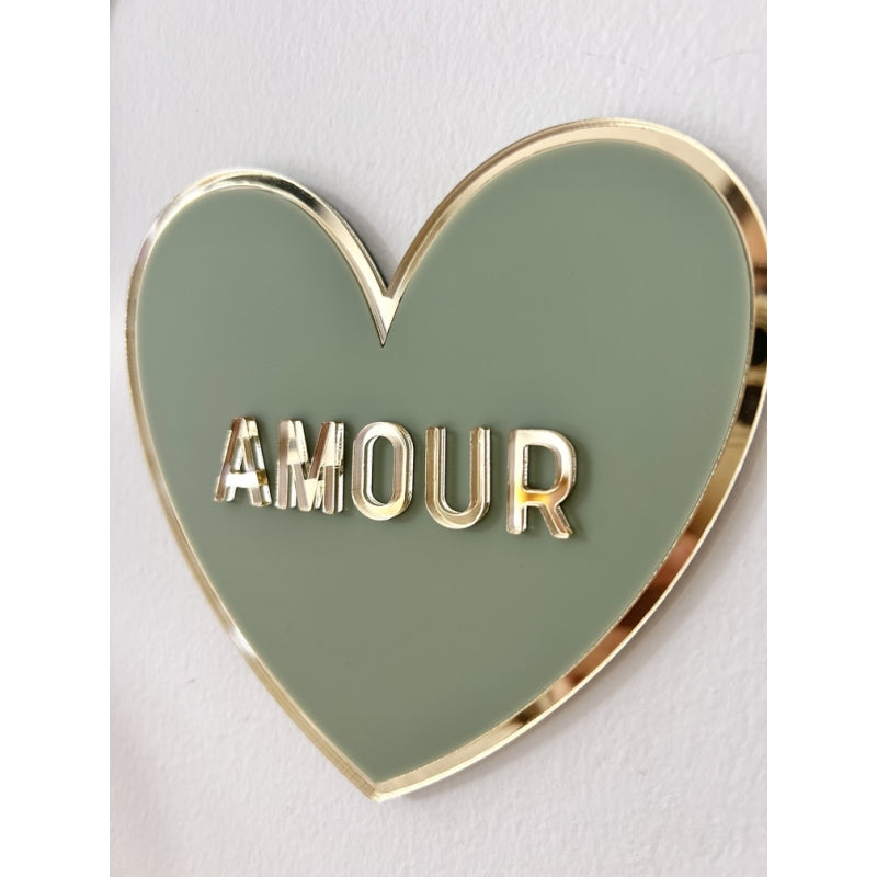 Décoration murale coeur amour vert