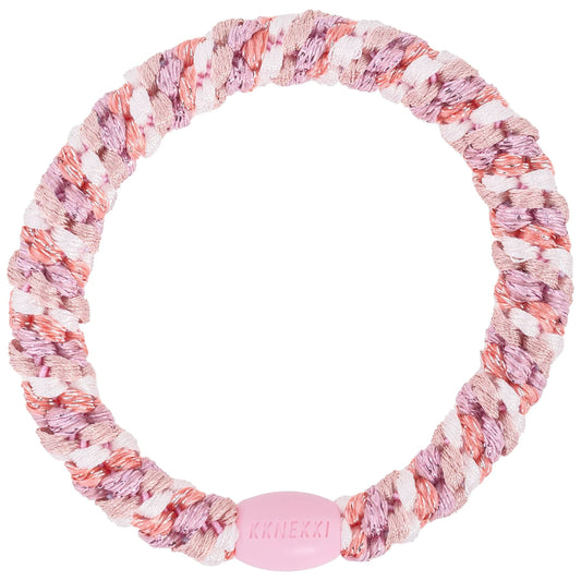 Elastique cheveux mix dusty rose pink glitter