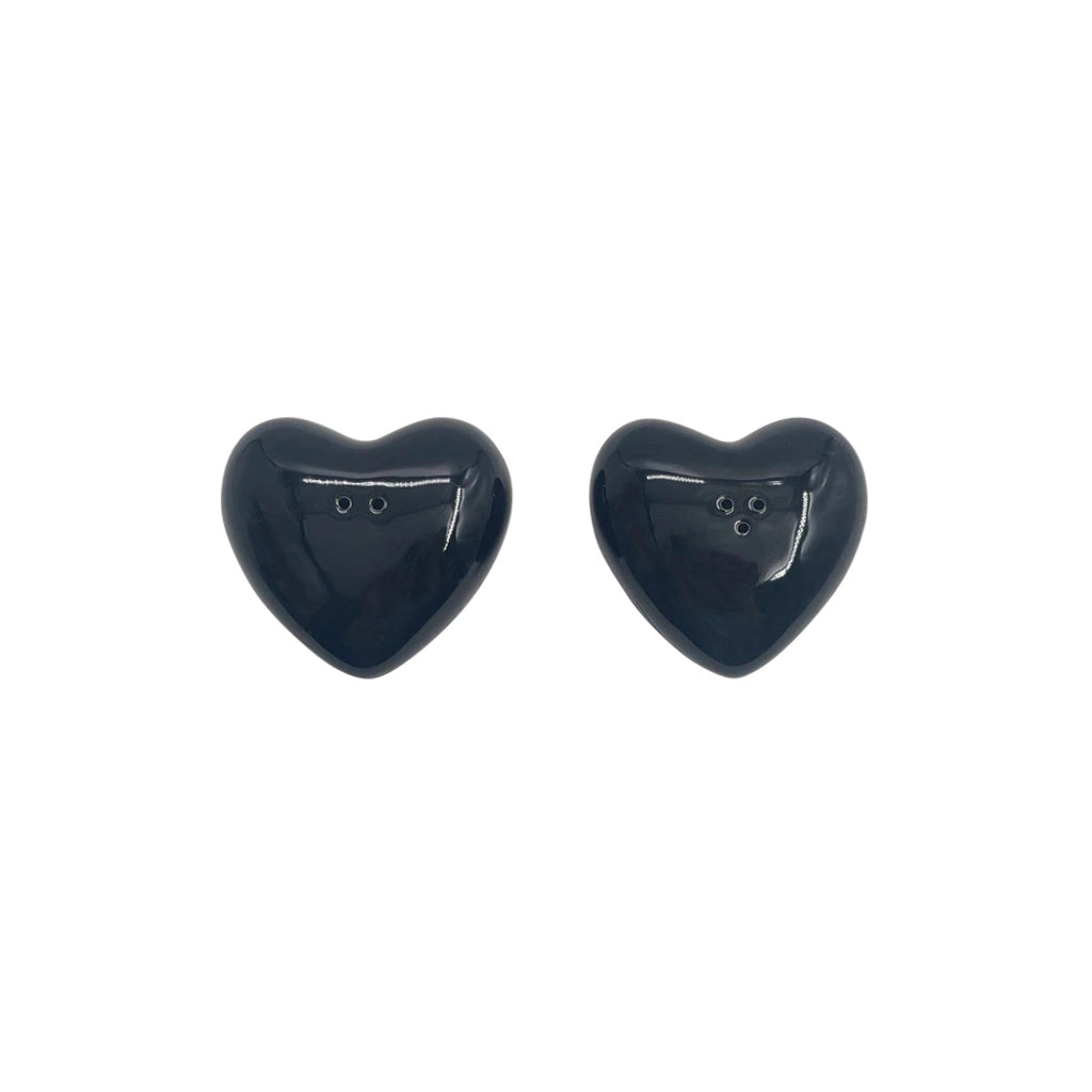 Set de sel et poivre cœur noir