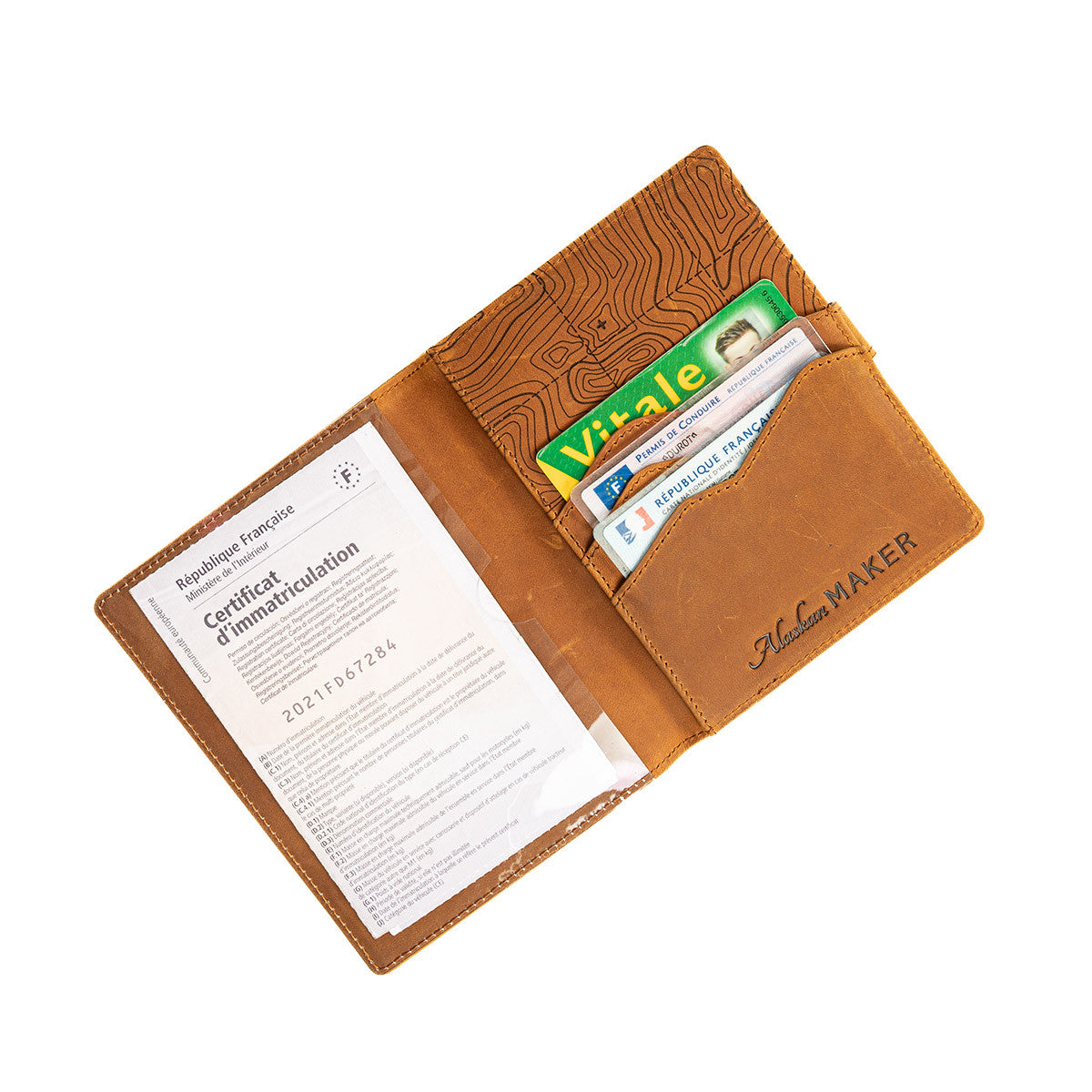 Cognac registration card holder