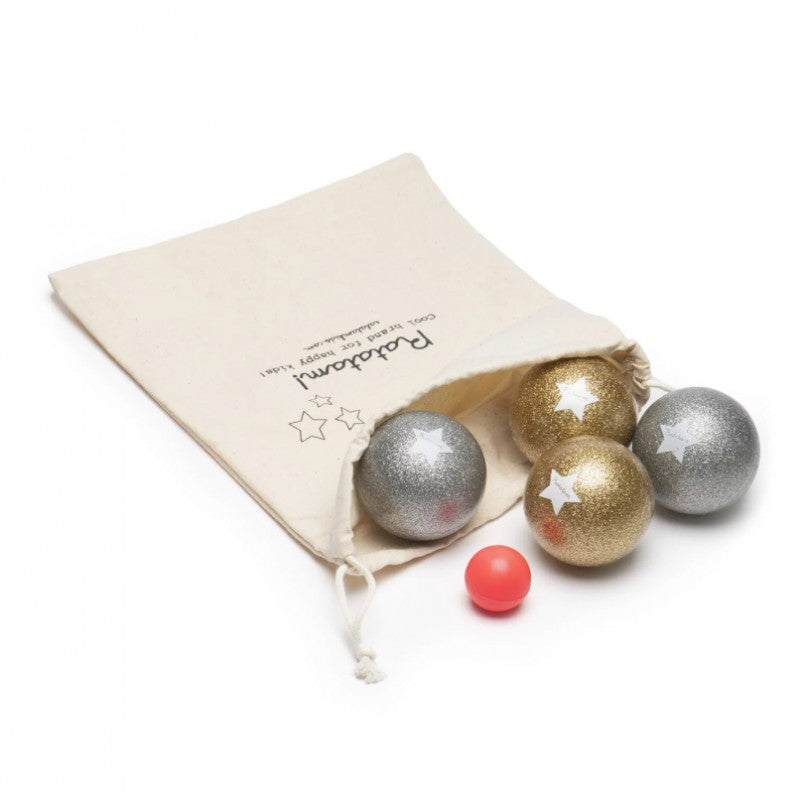 Jeu de boules pailleté – Or et argent