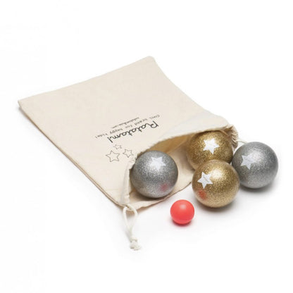 Jeu de boules pailleté – Or et argent