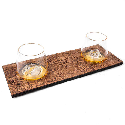 Display stand for set of 2 TOPOGRAPHIC spirit glasses