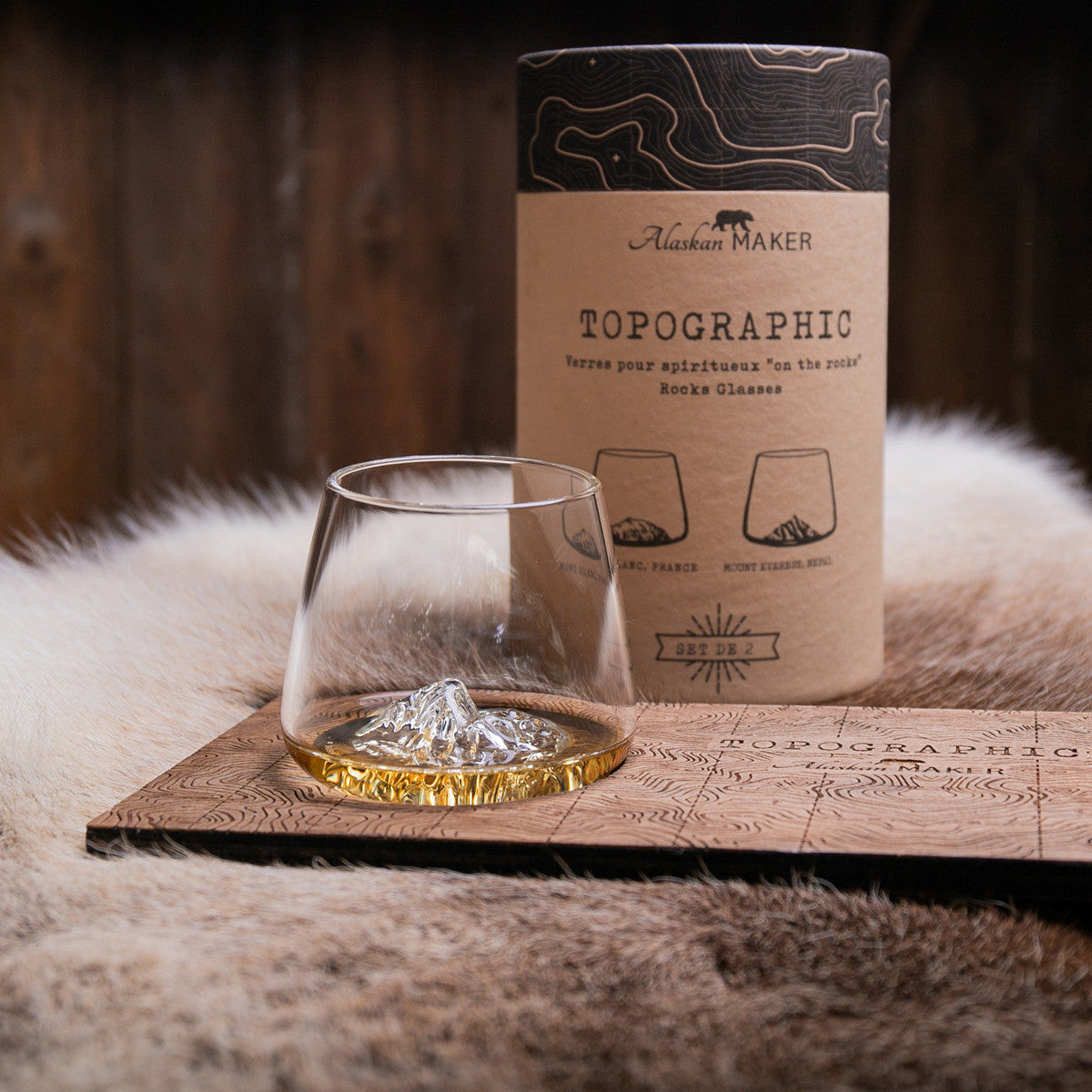 Set de 2 verres Topographic : Everest & Mont Blanc