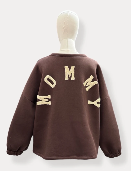 sweat MOMMY marron