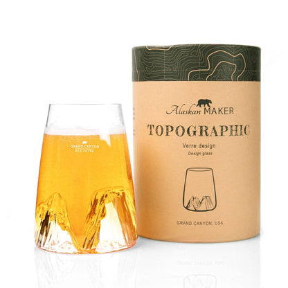 Topographic design glass: Grand Canyon