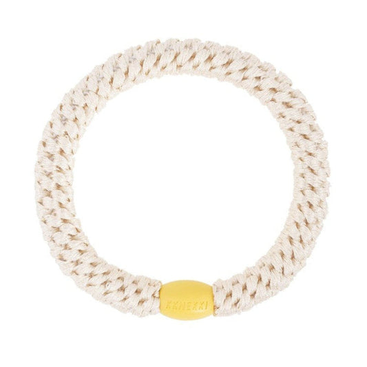 Elastique cheveux ivory yellow bead